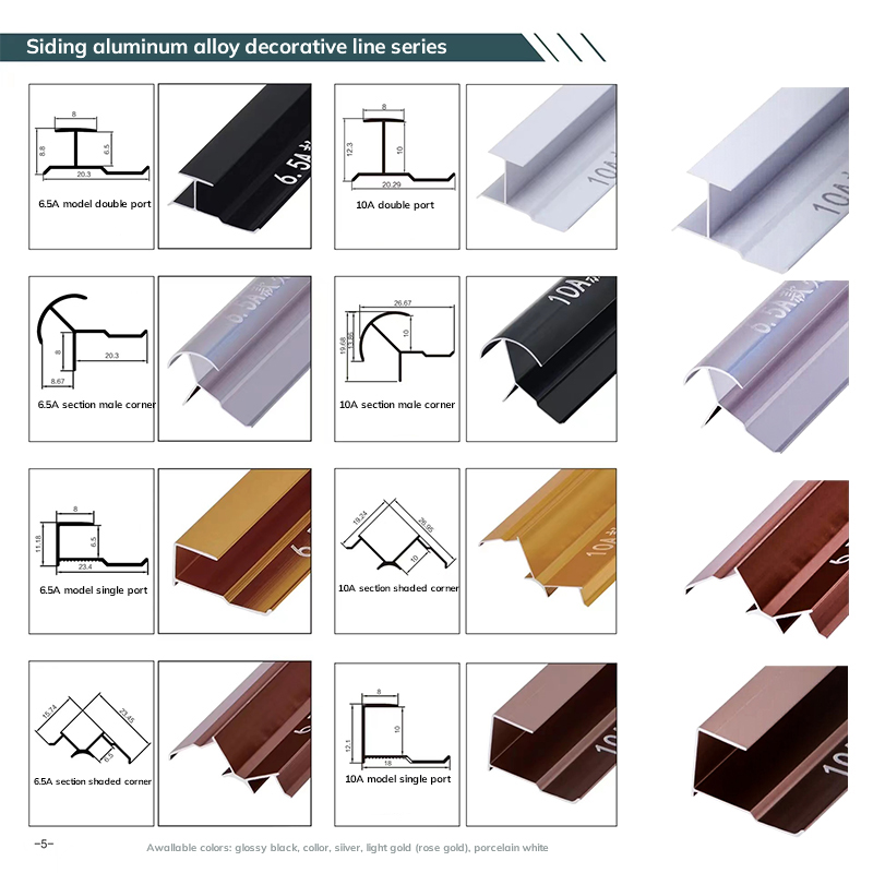 Алюминиевые декоративные линии, защищающие и украшающие края плитки